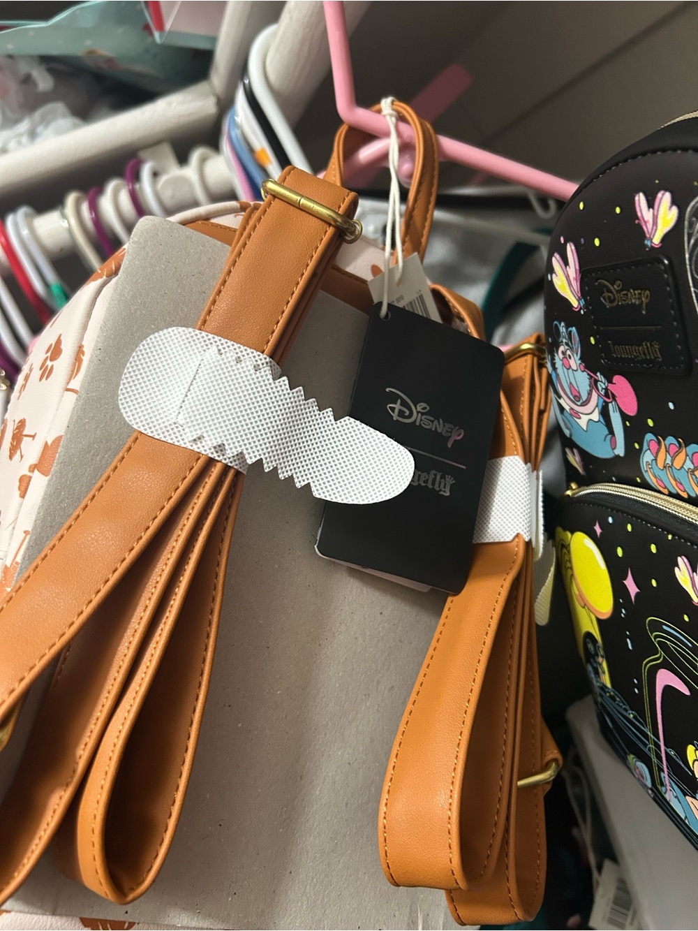 Disney Mini Backpack in Cream and Tan with Paw Print Accents - Picture 2 of 4